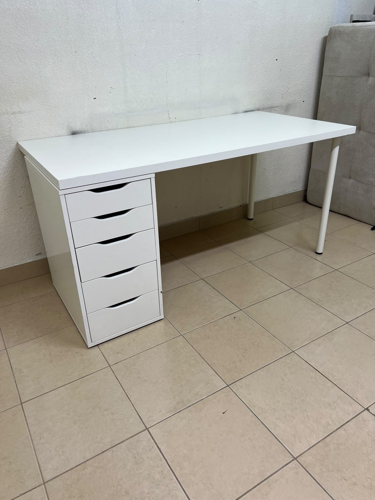 LAGKAPTEN / ALEX desk in white from IKEA