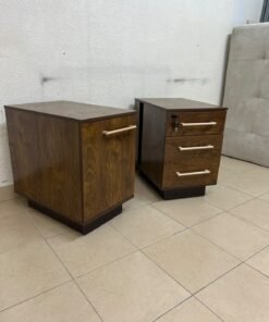 Wooden side/office drawer unit (storage cabinet) in Dark Walnut finish, featuring metal handles and a lock on the top drawer. - Image 11