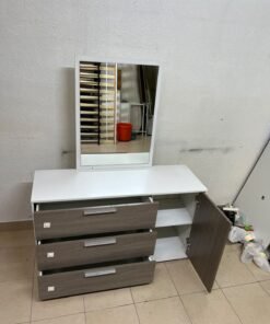Thomas Dresser with Mirror (White/Walnut) from Danube Home. - Image 2