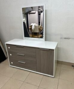 Thomas Dresser with Mirror (White/Walnut) from Danube Home. - Image 5