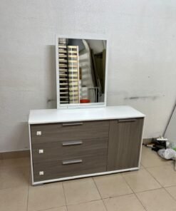 Thomas Dresser with Mirror (White/Walnut) from Danube Home. - Image 7