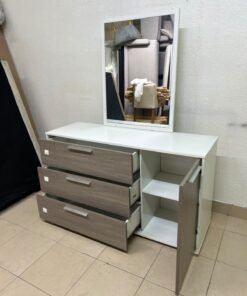 Thomas Dresser with Mirror (White/Walnut) from Danube Home. - Image 8