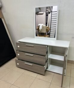 Thomas Dresser with Mirror (White/Walnut) from Danube Home. - Image 9