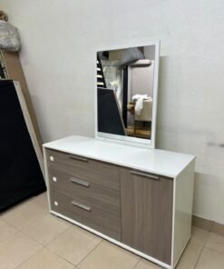 Thomas Dresser with Mirror (White/Walnut) from Danube Home. - Image 10