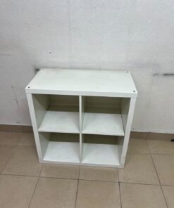 The product shown in the image is a square storage shelving unit from IKEA's KALLAX series (white, measuring 77x77 cm). - Image 7