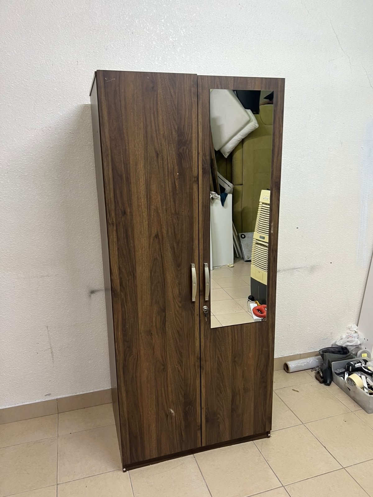 Kulltorp Plus 2-Door Wardrobe with Mirror and Lock from Home Box. - Image 8