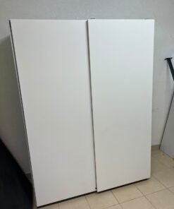 IKEA HASVIK sliding doors in white, designed for use with a wardrobe frame from the IKEA PAX series. - Image 11