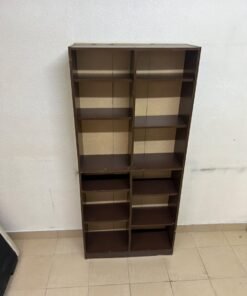 A dark brown open wooden bookcase (Walid)—a tall storage unit divided into two main sections, featuring multiple adjustable shelves. - Image 6