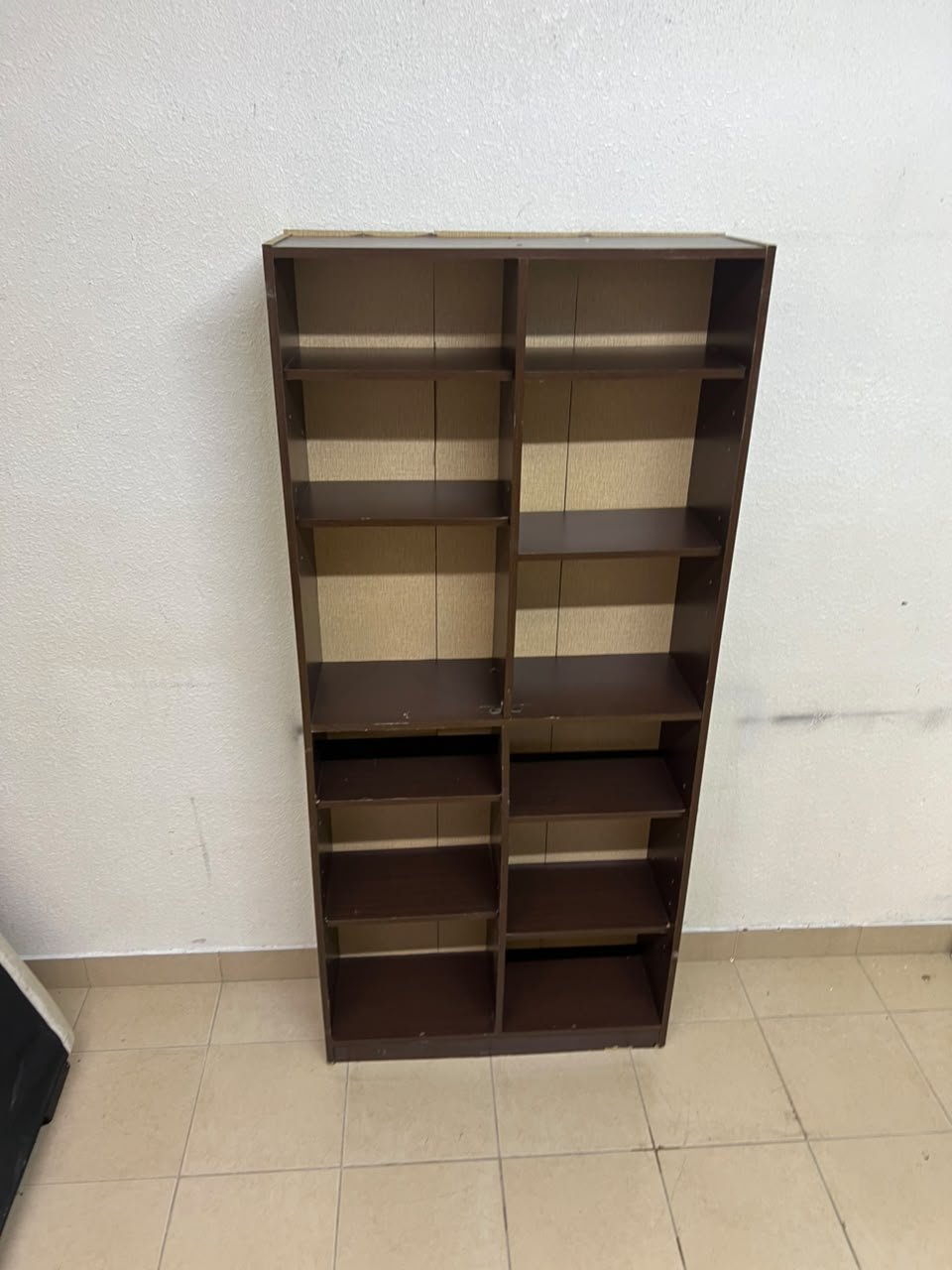 A dark brown open wooden bookcase (Walid)—a tall storage unit divided into two main sections, featuring multiple adjustable shelves. - Image 6