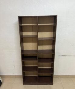 A dark brown open wooden bookcase (Walid)—a tall storage unit divided into two main sections, featuring multiple adjustable shelves. - Image 7