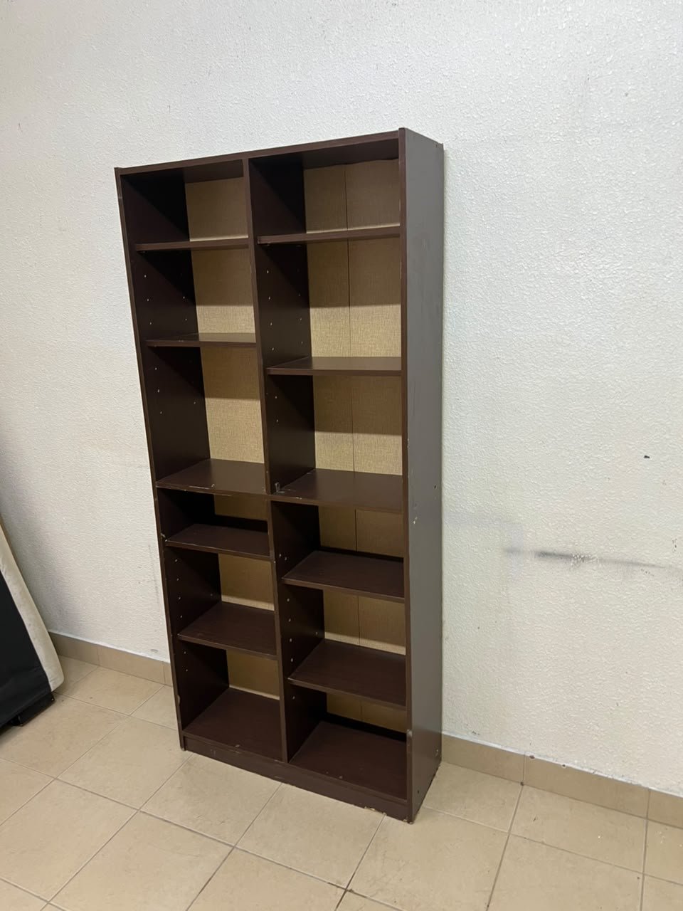A dark brown open wooden bookcase (Walid)—a tall storage unit divided into two main sections, featuring multiple adjustable shelves. - Image 8