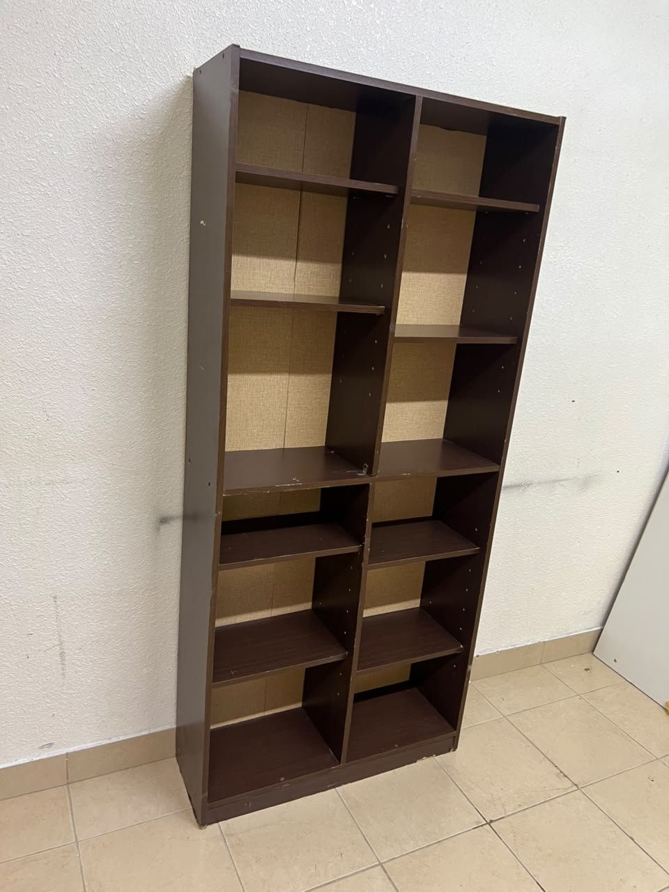 A dark brown open wooden bookcase (Walid)—a tall storage unit divided into two main sections, featuring multiple adjustable shelves. - Image 2