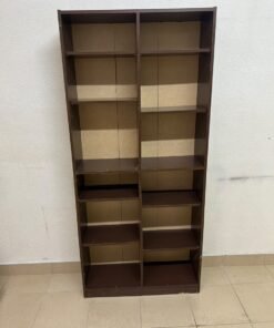 A dark brown open wooden bookcase (Walid)—a tall storage unit divided into two main sections, featuring multiple adjustable shelves. - Image 3
