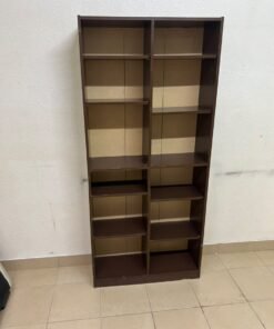 A dark brown open wooden bookcase (Walid)—a tall storage unit divided into two main sections, featuring multiple adjustable shelves. - Image 5