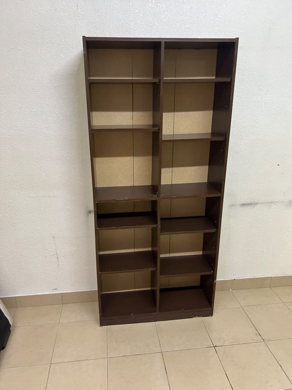 A dark brown open wooden bookcase (Walid)—a tall storage unit divided into two main sections, featuring multiple adjustable shelves. - Image 5