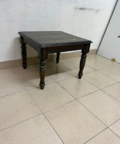 A square wooden table with a classic/rustic aesthetic (end table/side table), supported by four decorative, lathe-turned wooden legs in a dark brown finish. - Image 4
