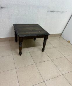 A square wooden table with a classic/rustic aesthetic (end table/side table), supported by four decorative, lathe-turned wooden legs in a dark brown finish. - Image 7