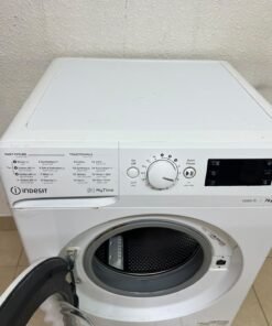 A white, front-loading washing machine from the brand Indesit—part of the "MyTime" range—featuring a 7 kg capacity and a spin speed of 1200 rpm. - Image 8