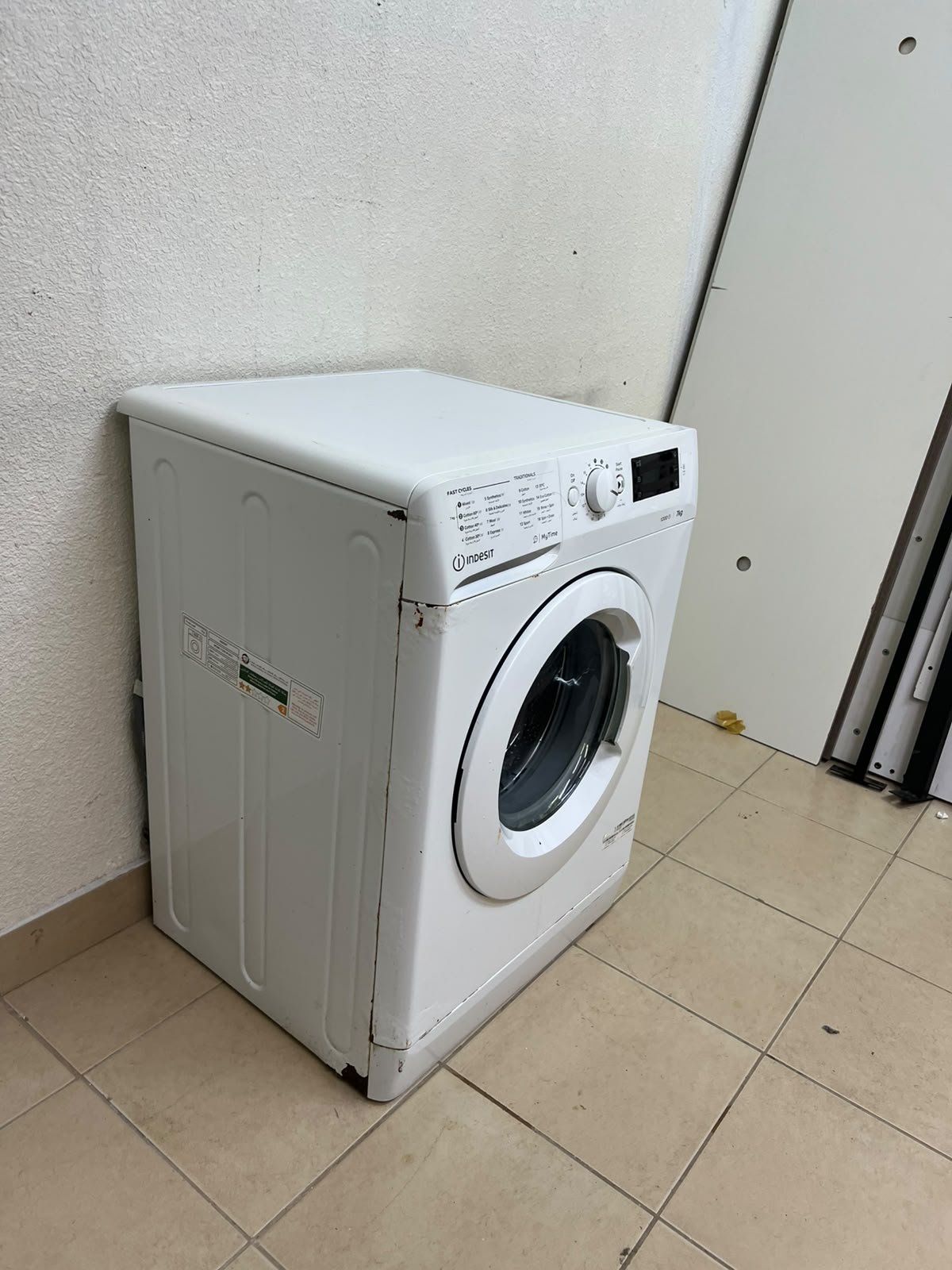 A white, front-loading washing machine from the brand Indesit—part of the "MyTime" range—featuring a 7 kg capacity and a spin speed of 1200 rpm. - Image 5