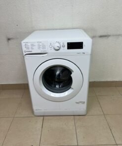 A white, front-loading washing machine from the brand Indesit—part of the "MyTime" range—featuring a 7 kg capacity and a spin speed of 1200 rpm.