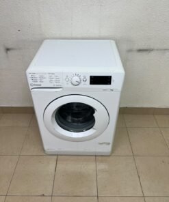 A white, front-loading washing machine from the brand Indesit—part of the "MyTime" range—featuring a 7 kg capacity and a spin speed of 1200 rpm. - Image 2