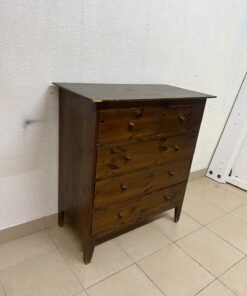 A classic chest of drawers made of solid wood (such as pine or a darker wood), featuring two small drawers at the top and four large, full-width drawers below; it is accented with small, round knobs and elevated wooden legs. - Image 7