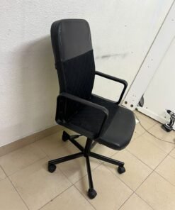 An IKEA swivel office chair known as the RENBERGET swivel chair, in black Bomstad. - Image 5