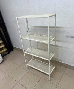 An IKEA shelving unit known as BAGGEBO, made of metal and finished in white. - Image 7