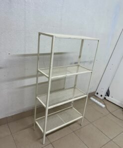 An IKEA shelving unit known as BAGGEBO, made of metal and finished in white. - Image 3