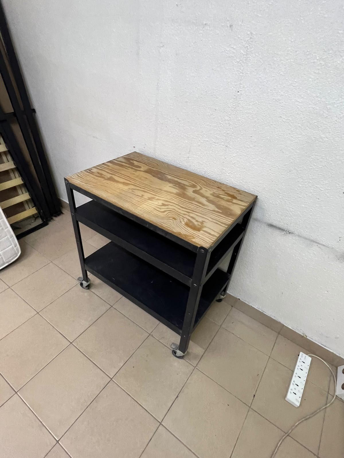 IKEA BROR storage trolley (black/pine plywood), measuring 85×55 cm. - Image 5