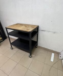 IKEA BROR storage trolley (black/pine plywood), measuring 85×55 cm. - Image 6