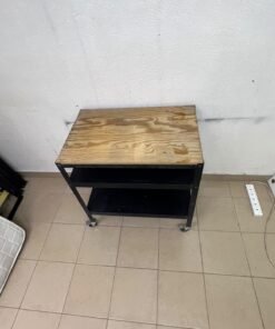 IKEA BROR storage trolley (black/pine plywood), measuring 85×55 cm. - Image 7
