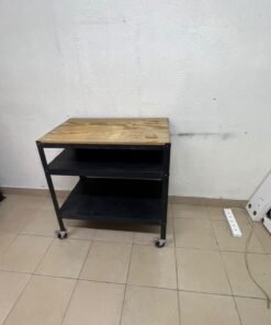 IKEA BROR storage trolley (black/pine plywood), measuring 85×55 cm. - Image 8
