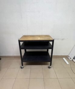 IKEA BROR storage trolley (black/pine plywood), measuring 85×55 cm. - Image 10