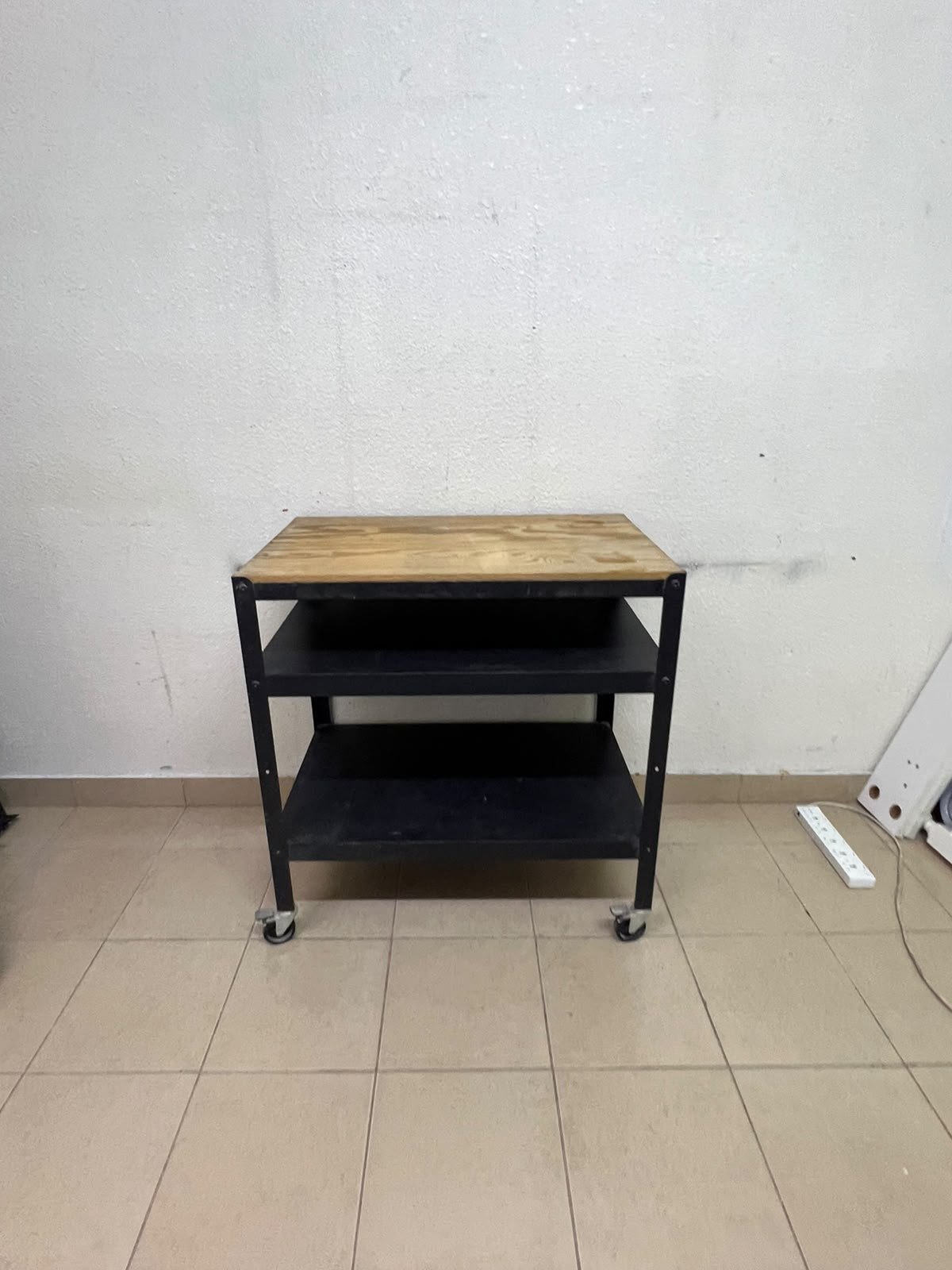 IKEA BROR storage trolley (black/pine plywood), measuring 85×55 cm. - Image 10
