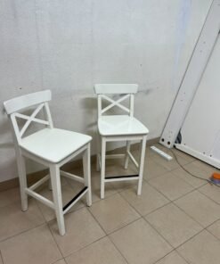 White bar stool with a backrest from IKEA (similar to the ROSENTORP high chair with backrest or the INGOLF model). - Image 6