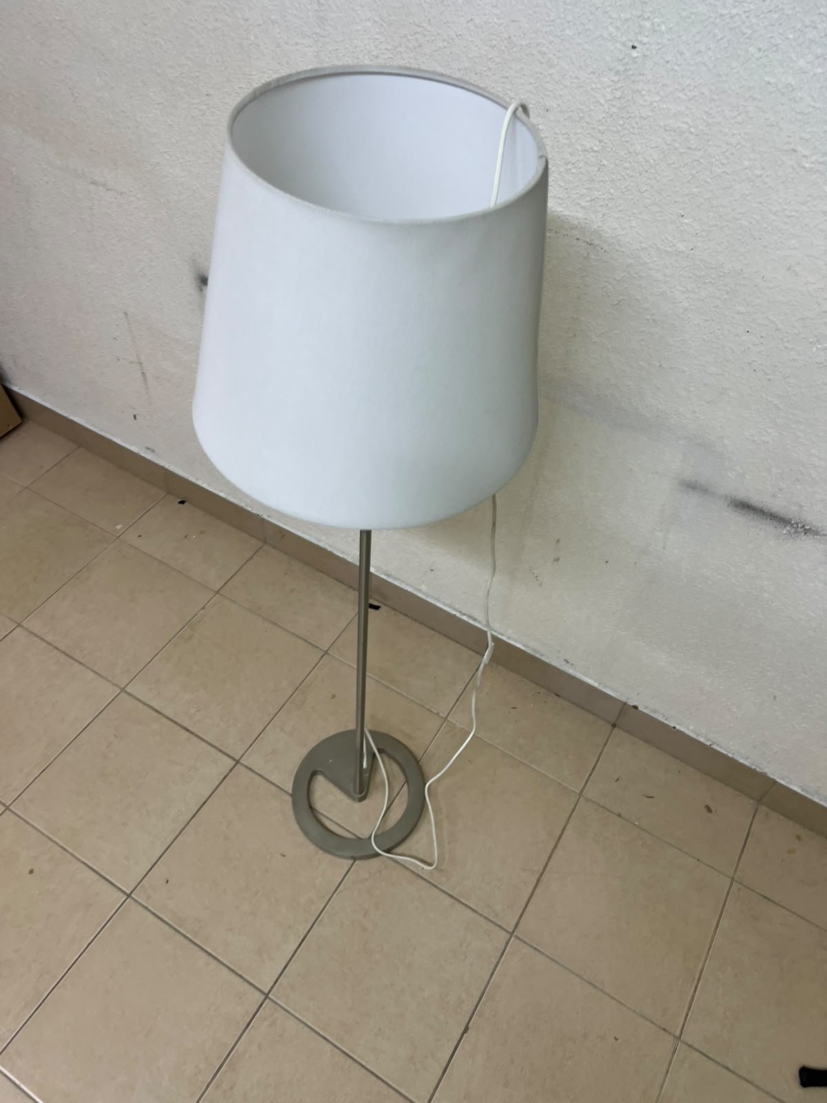 IKEA NYFORS floor lamp (nickel-plated finish with a white fabric shade), - Image 2