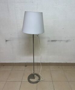 IKEA NYFORS floor lamp (nickel-plated finish with a white fabric shade), - Image 4