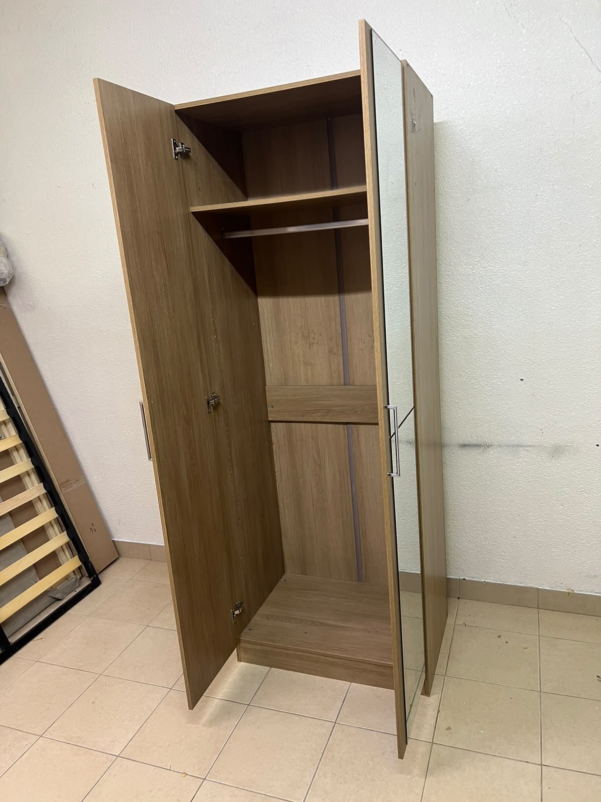 "Supreme" 2-door wardrobe with a mirror, in French Sonoma oak, from Danube Home, - Image 8