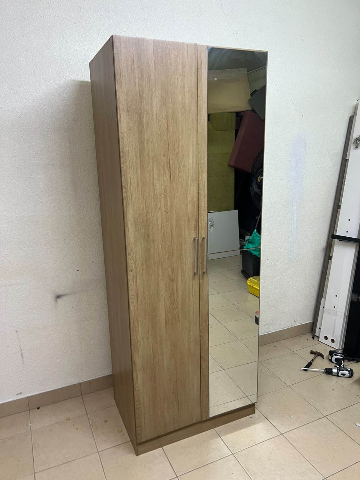 "Supreme" 2-door wardrobe with a mirror, in French Sonoma oak, from Danube Home, - Image 2