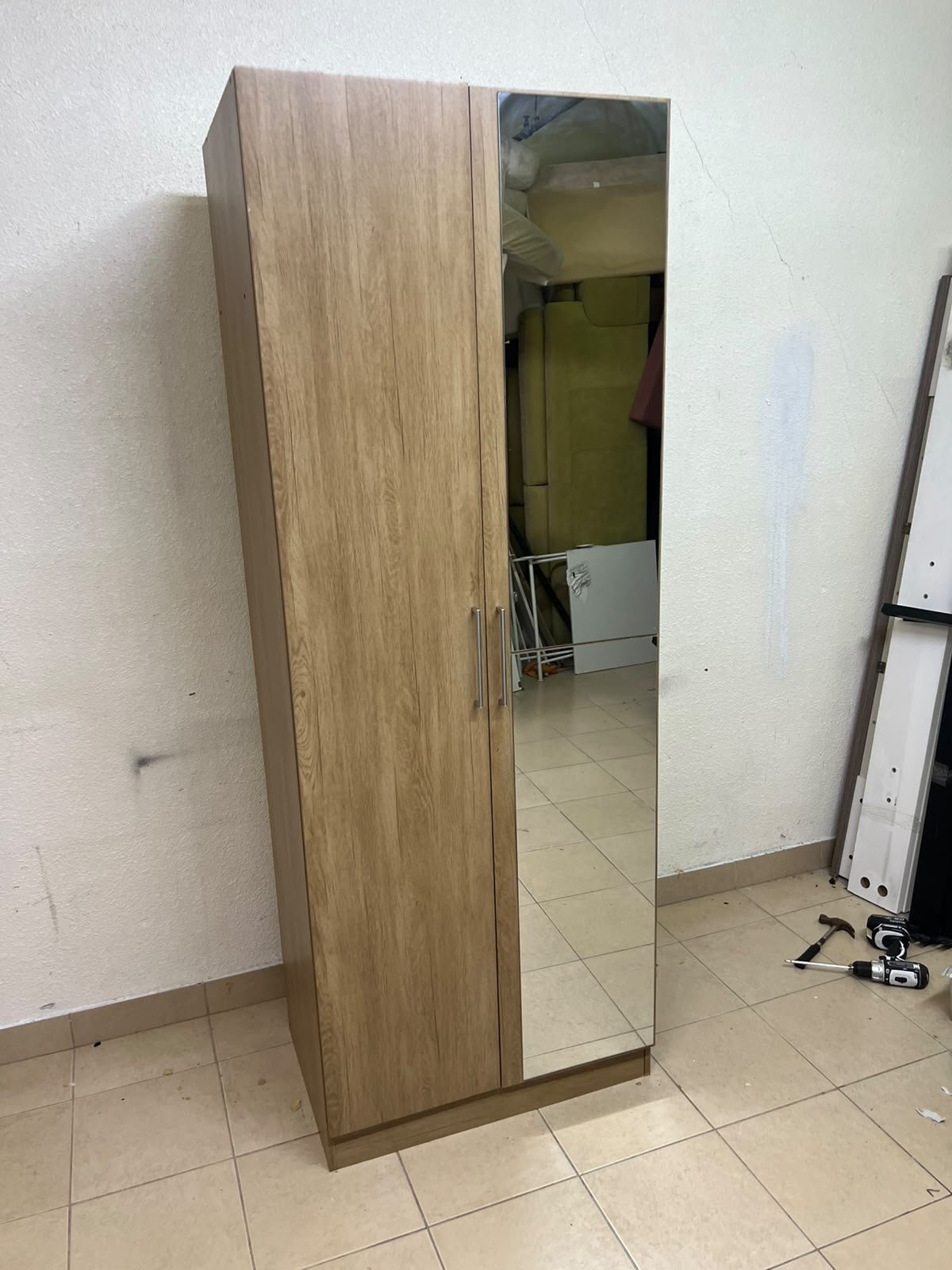 "Supreme" 2-door wardrobe with a mirror, in French Sonoma oak, from Danube Home, - Image 10