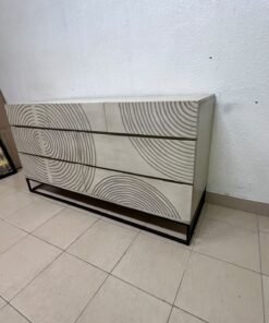 A chest of drawers featuring a geometric design with raised circular patterns—known as the 7-drawer "Circulus" chest from Crate & Barrel, or a very similar design from the "Gerald" collection by Home Centre. - Image 7