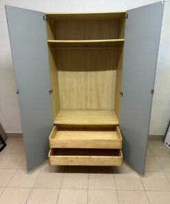 A two-door hinged wardrobe with full mirrors, available in oak or natural beige (IKEA wardrobe) - Image 3