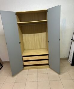 A two-door hinged wardrobe with full mirrors, available in oak or natural beige (IKEA wardrobe) - Image 4
