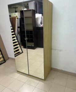 A two-door hinged wardrobe with full mirrors, available in oak or natural beige (IKEA wardrobe) - Image 6