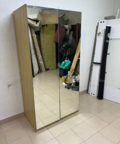 A two-door hinged wardrobe with full mirrors, available in oak or natural beige (IKEA wardrobe) - Image 5