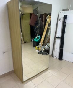 A two-door hinged wardrobe with full mirrors, available in oak or natural beige (IKEA wardrobe) - Image 7