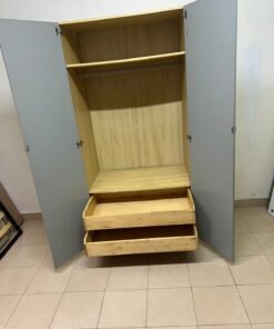 A two-door hinged wardrobe with full mirrors, available in oak or natural beige (IKEA wardrobe) - Image 12