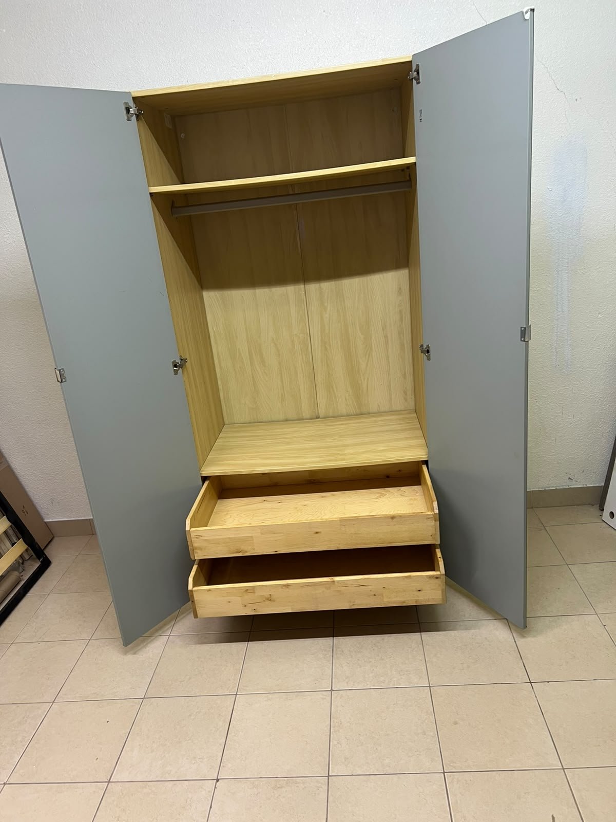 A two-door hinged wardrobe with full mirrors, available in oak or natural beige (IKEA wardrobe) - Image 12
