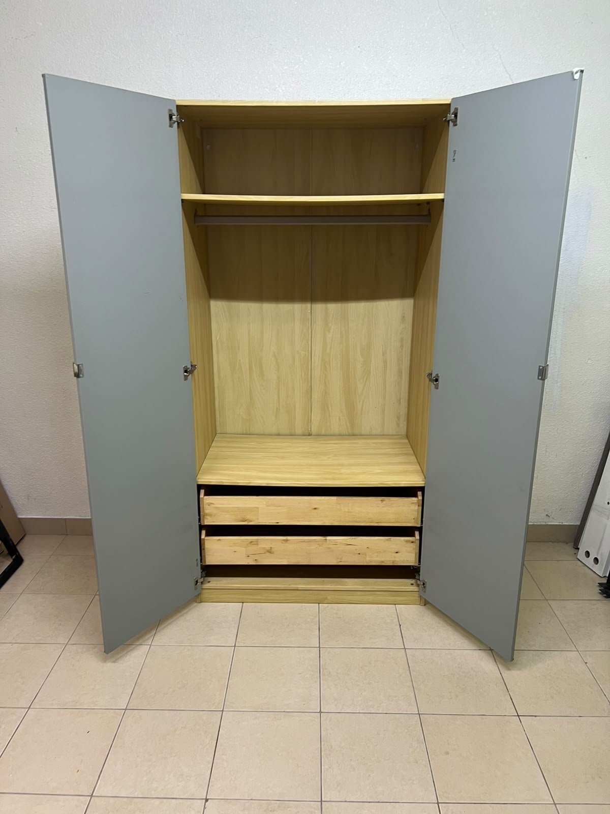 A two-door hinged wardrobe with full mirrors, available in oak or natural beige (IKEA wardrobe) - Image 10